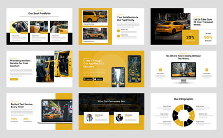 Taxius - Taxi Service PowerPoint Template, スライド 4, 14050, ビジネス — PoweredTemplate.com