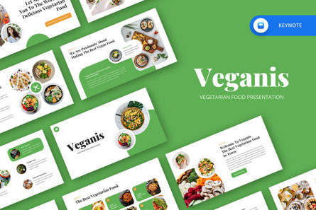 Veganis - Vegetarian Food Keynote Template, Plantilla de Keynote, 14051, Food & Beverage — PoweredTemplate.com