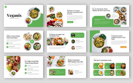 Veganis - Vegetarian Food Keynote Template, Diapositive 2, 14051, Food & Beverage — PoweredTemplate.com
