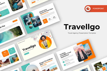 Travellgo - Travel Agency PowerPoint Template, Modele PowerPoint, 14054, Fêtes / Grandes occasions — PoweredTemplate.com