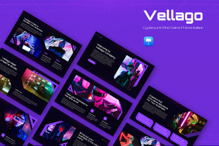 Vellago - Cyberpunk and Game Keynote Template, 苹果主题演讲模板, 14055, 商业 — PoweredTemplate.com