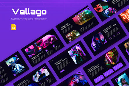 Vellago - Cyberpunk and Game Google Slide Template, Tema de Google Slides, 14057, Negocios — PoweredTemplate.com