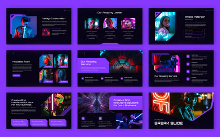 Vellago - Cyberpunk and Game Google Slide Template, Deslizar 3, 14057, Negócios — PoweredTemplate.com