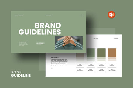 Brand Guidelines PowerPoint Template, Plantilla de PowerPoint, 14067, Negocios — PoweredTemplate.com