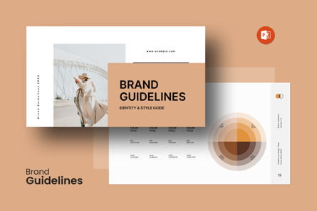 Brand Guidelines PowerPoint Template, Plantilla de PowerPoint, 14075, Negocios — PoweredTemplate.com