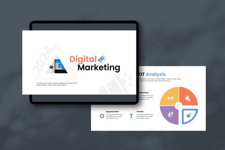 Digital Marketing PowerPoint Template, スライド 2, 14080, ビジネス — PoweredTemplate.com