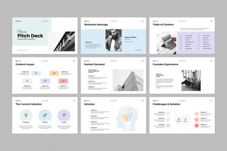 Pitch Deck PowerPoint Template, Slide 2, 14120, Bisnis — PoweredTemplate.com