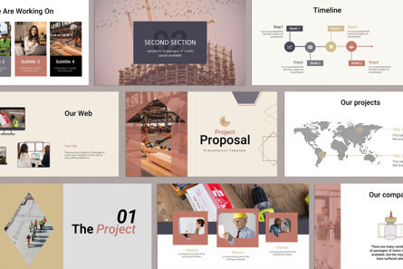 Project Proposal Presentation Template, PowerPointテンプレート, 14123, ビジネス — PoweredTemplate.com