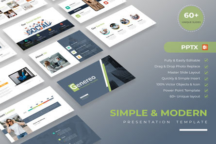 Simple And Modern Presentation Template, Modello PowerPoint, 14134, Lavoro — PoweredTemplate.com