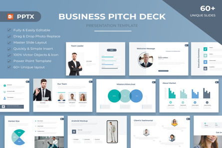 Pitch Deck Presentation Template, PowerPointテンプレート, 14136, ビジネス — PoweredTemplate.com