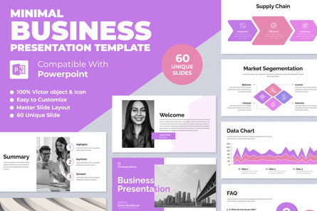 Minimal Business Presentation, PowerPoint Template, 14137, Business — PoweredTemplate.com