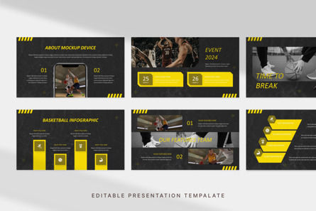 Modern Basketball Team - PowerPoint Template, Diapositive 2, 14139, Education & Training — PoweredTemplate.com