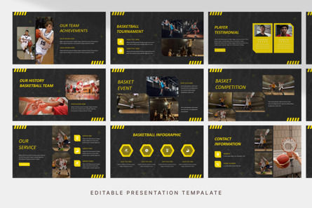 Modern Basketball Team - PowerPoint Template, Deslizar 3, 14139, Education & Training — PoweredTemplate.com