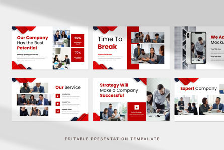 Red Geometric Company Profile - PowerPoint Template, Deslizar 2, 14142, Negócios — PoweredTemplate.com