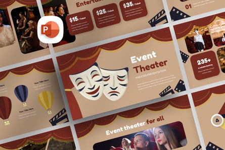 Retro Theater - PowerPoint Template, PowerPointテンプレート, 14144, Art & Entertainment — PoweredTemplate.com