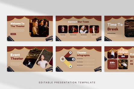 Retro Theater - PowerPoint Template, Deslizar 2, 14144, Art & Entertainment — PoweredTemplate.com