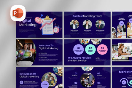 Digital Marketing Agency - PowerPoint Template, 파워 포인트 템플릿, 14148, 비즈니스 — PoweredTemplate.com