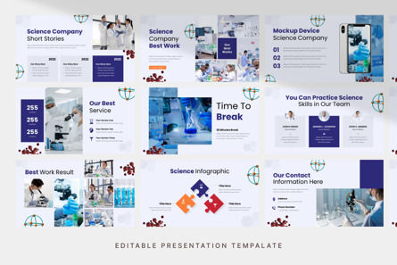 Simple Science Company - PowerPoint Template, Slide 3, 14149, Business — PoweredTemplate.com