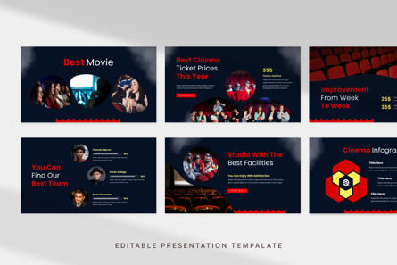 Cinema Business - PowerPoint Template, スライド 2, 14150, Art & Entertainment — PoweredTemplate.com