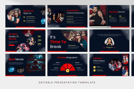 Cinema Business - PowerPoint Template, スライド 3, 14150, Art & Entertainment — PoweredTemplate.com