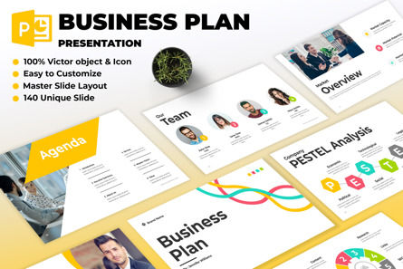 Business Plan Presentation Design, 파워 포인트 템플릿, 14152, 비즈니스 — PoweredTemplate.com