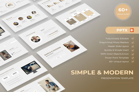 Simple And Modern Presentation Template, Modello PowerPoint, 14153, Lavoro — PoweredTemplate.com