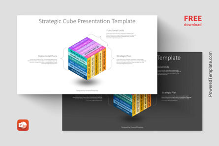 Strategic Cube Presentation Template, Gratis PowerPoint-sjabloon, 14162, Businessmodellen — PoweredTemplate.com