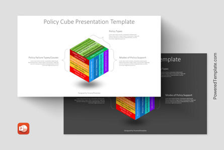 Policy Cube Presentation Template, PowerPoint Template, 14163, 3D — PoweredTemplate.com