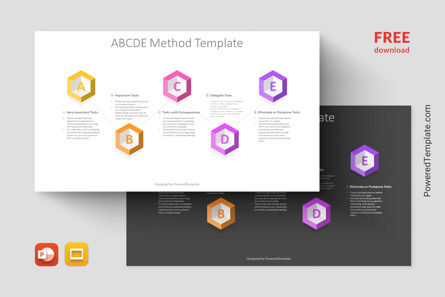 ABCDE Method Template, Grátis Tema do Google Slides, 14165, 3D — PoweredTemplate.com