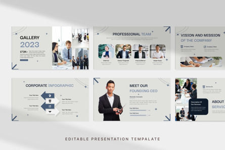 Gray Clean Modern Corporate - PowerPoint Template, Slide 2, 14166, Lavoro — PoweredTemplate.com