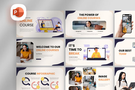 Creative Online Course - PowerPoint Template, PowerPointテンプレート, 14167, Education & Training — PoweredTemplate.com