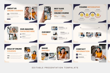 Creative Online Course - PowerPoint Template, Dia 3, 14167, Education & Training — PoweredTemplate.com
