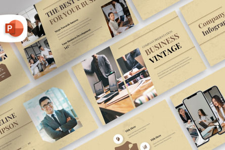 Minimalist Vintage Business - PowerPoint Template, PowerPoint模板, 14172, 商业 — PoweredTemplate.com
