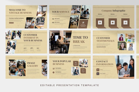 Minimalist Vintage Business - PowerPoint Template, Slide 3, 14172, Lavoro — PoweredTemplate.com