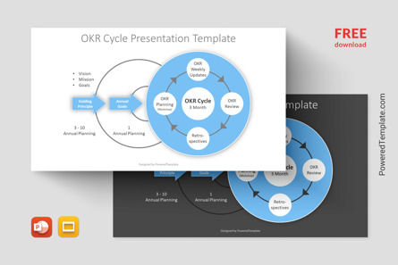 Free OKR Cycle Presentation Template, Gratuit Theme Google Slides, 14192, Modèles commerciaux — PoweredTemplate.com