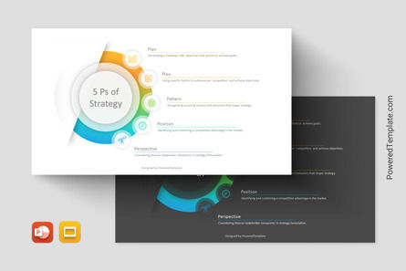 5 Ps of Strategy Presentation Template, Google 슬라이드 테마, 14222, 비즈니스 모델 — PoweredTemplate.com