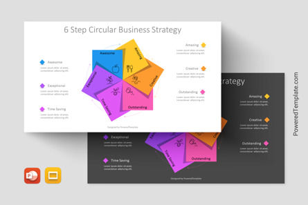 6-Step Circular Business Strategy Presentation Infographic, Tema de Google Slides, 14224, Infografías — PoweredTemplate.com