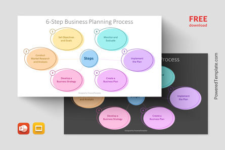 6-Step Business Planning Process, Gratuit Theme Google Slides, 14225, Modèles commerciaux — PoweredTemplate.com