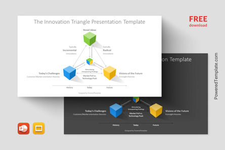 Free Innovation Triangle Presentation Template, 無料 Googleスライドのテーマ, 14230, 3D — PoweredTemplate.com