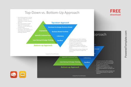 Free Top-Down Vs Bottom-Up Approach Presentation Template, Gratis Tema Google Slides, 14231, Konsep Bisnis — PoweredTemplate.com