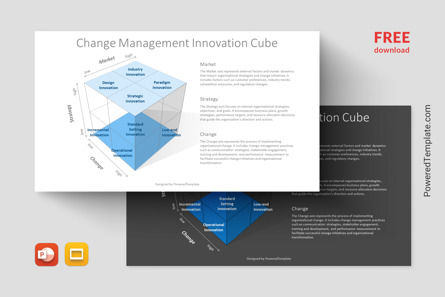 Free Change Management Innovation Cube Presentation Template, 無料 Googleスライドのテーマ, 14232, 3D — PoweredTemplate.com