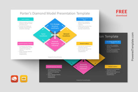Free Porters Diamond Model Presentation Template, 무료 Google 슬라이드 테마, 14240, 비즈니스 모델 — PoweredTemplate.com