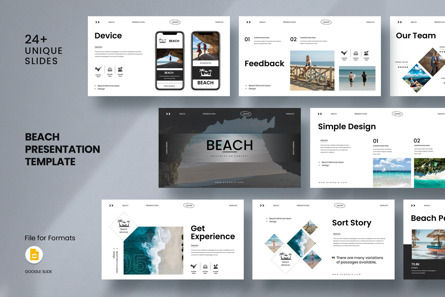 Beach Google Slide Template, Google Slides Theme, 14253, Business — PoweredTemplate.com