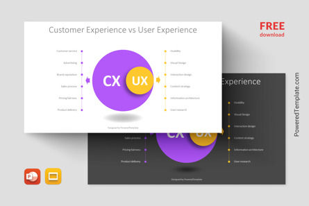 Free Customer Experience Vs User Experience Presentation Template, Gratis Tema de Google Slides, 14255, Conceptos de negocio — PoweredTemplate.com