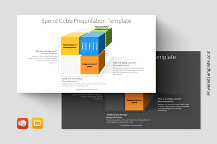 Spend Cube Presentation Template, Google幻灯片主题, 14257, 3D — PoweredTemplate.com