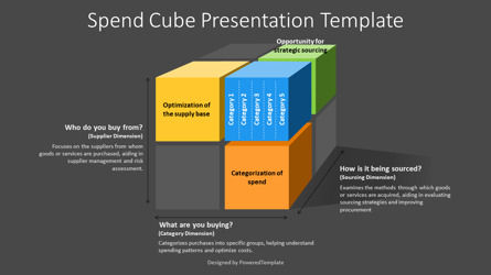 Spend Cube Presentation Template, Dia 3, 14257, 3D — PoweredTemplate.com