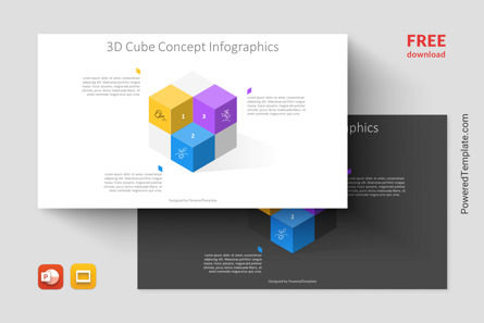 Free Modern 3D Cube Infographic Template, 무료 Google 슬라이드 테마, 14259, 3D — PoweredTemplate.com