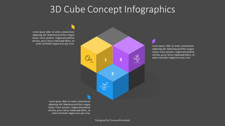 Free Modern 3D Cube Infographic Template, スライド 3, 14259, 3D — PoweredTemplate.com