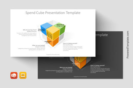 Spend Cube - Strategic Procurement Visualization Presentation Template, Tema de Google Slides, 14263, 3D — PoweredTemplate.com