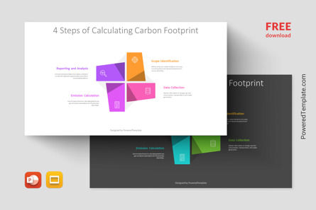 Free 4 Steps of Calculating Carbon Footprint Presentation Template, 무료 Google 슬라이드 테마, 14279, 인포메이션 그래픽 — PoweredTemplate.com